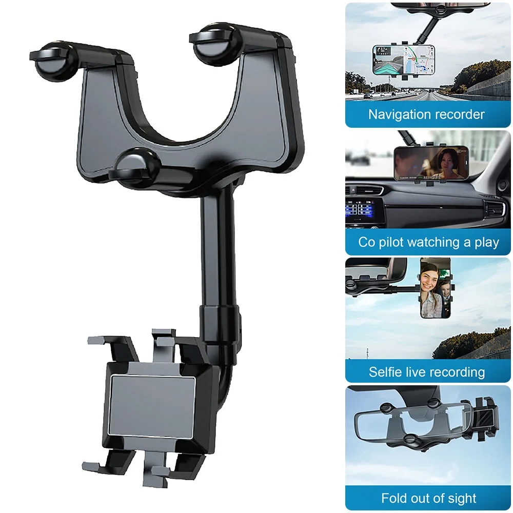 Phone Holder For Car Rear View Mirror Phone Holder Grip Universal 360