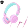 Kids Headphones 3.5mm Audio Jack Wired Earphone Foldable Stereo Headset With Mic for Girls Boys Gift Online Learning Earbuds 3