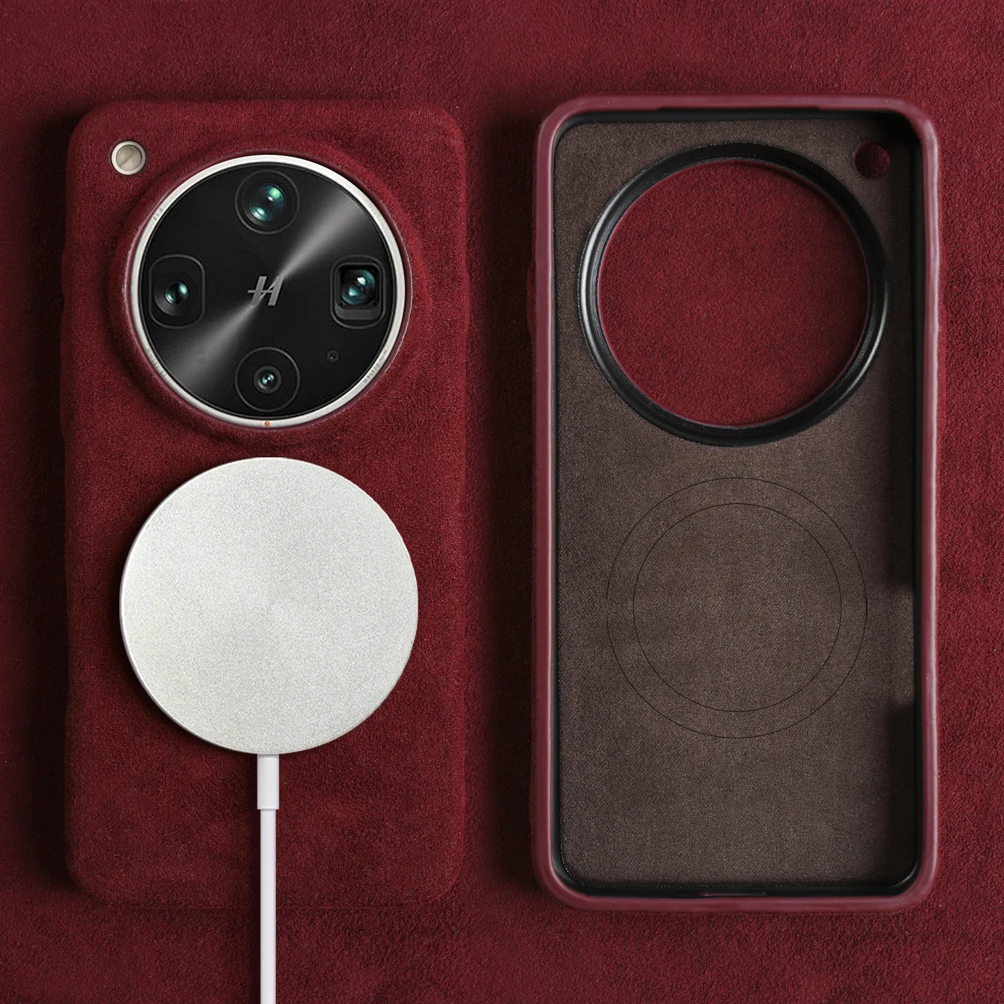 Premium Full Coverage Magnetic Case with Alcantara and Magsafe Compatibility - Supercar Suede Finish