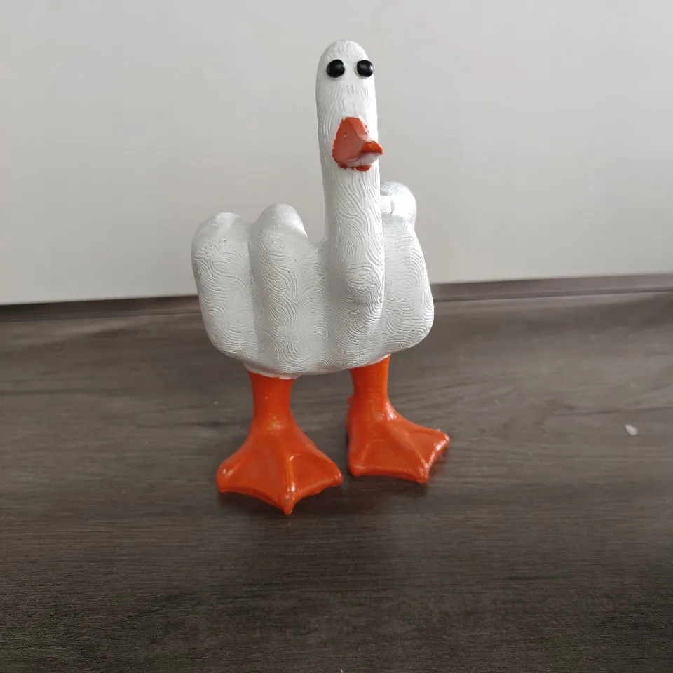 

Creative Little Duck Personalized Middle Finger Resin Statue Duck You Funny Toys Gifts