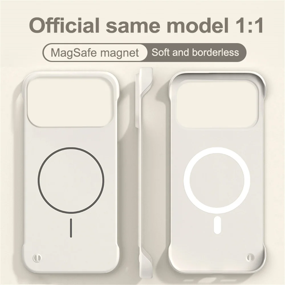 Ultra Thin Matte Frameless Magnetic Phone Case with Wireless Charging Compatibility