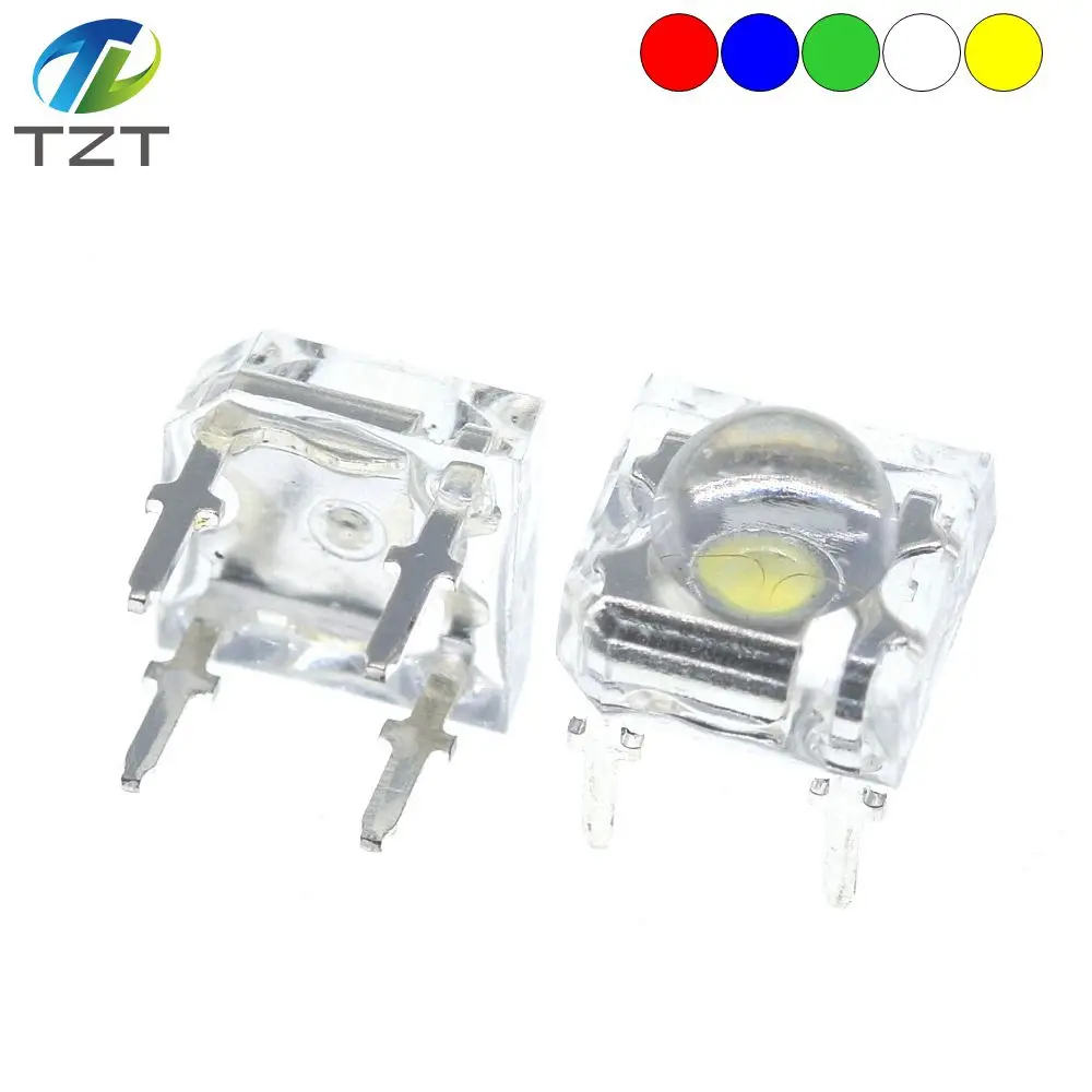 10Pcs 5mm LED Diode White Red Green Amber Clear 4-pins Piranha