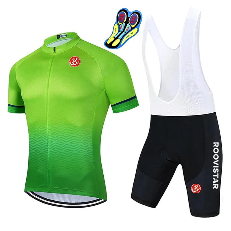 

Cycling Jersey Set Road Bike Shirts Short Sleeve Breathable Cycling Clothing Bib Shorts with 20D Gel Padded