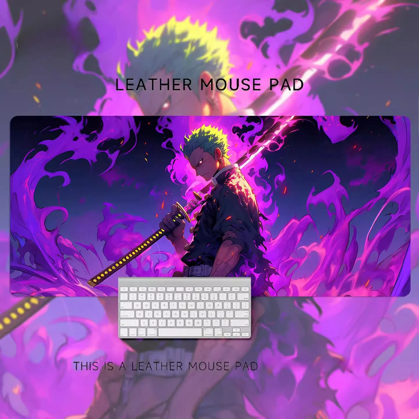 가죽 마우스 패드 원피스 루피 로로노아 조로 대형 2차원 애니메이션 컴퓨터 책상 미끄럼 방지 및 먼지 방지 패드