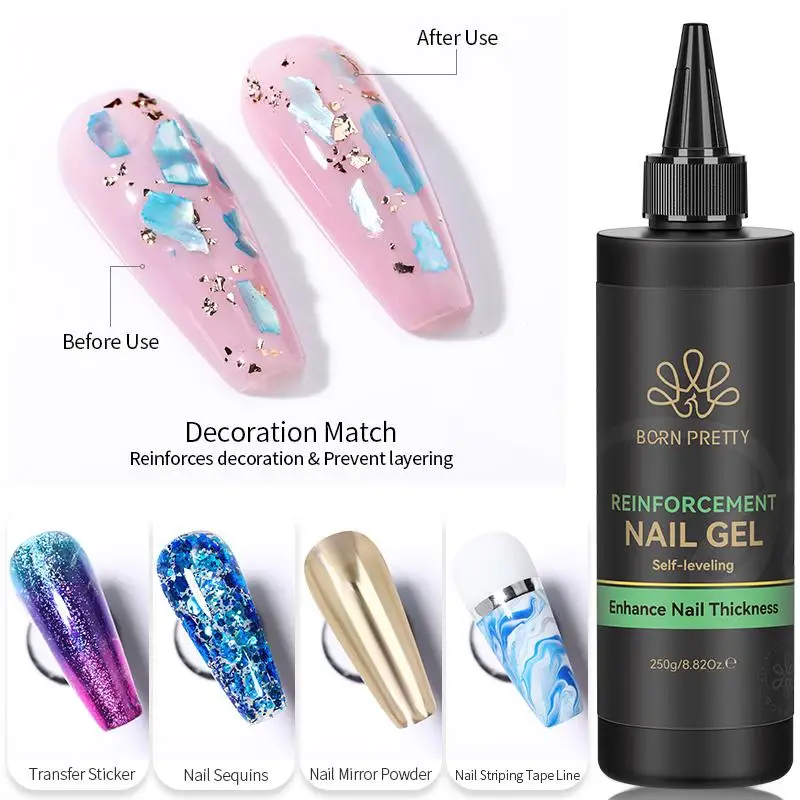 BORN PRETTY Gel Rinforzante Trasparente per Unghie 250g - immagine 3