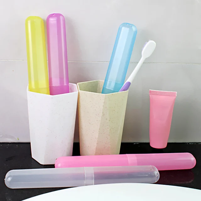 1 Pc Hordozható Fogkefe Tartó Tok Doboz Cső Fedőlap Porálló Utazás Túrázás Kemping Védelem Ceruza - Image 2