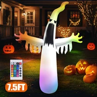 Halloween Inflatables Ghost Bat Outdoor Decoration Blow Up Yard Scary Red Eye Dimming Ghost with Built-in Colorful LED for Party 1