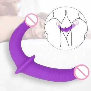 Double Silicone Dildo Sex Toys for Women Couple Vaginal Masturbators Strap on Harness Penis Anal Plug Women's Panties Sex Shop 4