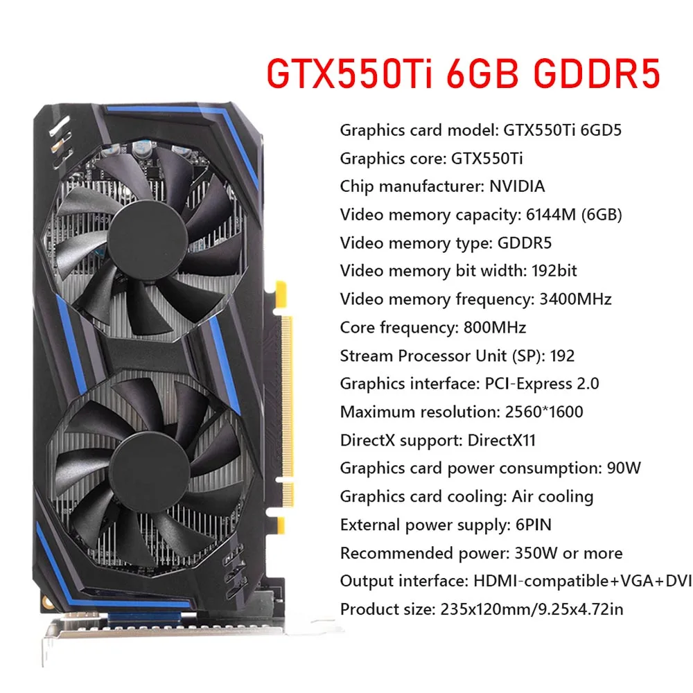 graphics cards computer Newest Video Card GTX 960 950 750Ti 650Ti 550Ti Tarjeta Grafica 1G/1.5G/2G/3G/4G/6G/8G 128Bit DDR5 Gaming Graphics Card with Fan best video card for gaming pc Graphics Cards