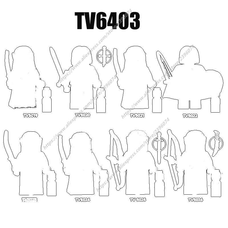 

1PCS Medieval Movie Knights Action Figures Building Blocks toys TV6403 TV5019 TV5020 TV5021 TV5022 TV5023 TV5024 TV5025 TV5026
