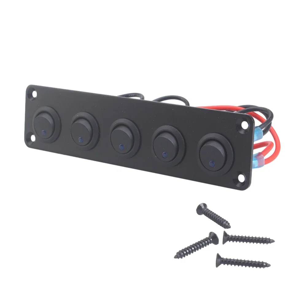 Door window control switch panel 12V 1-5 Gang Universal Toggle Switch Panel USB Car Boat Marine RV Truck Rocker Switch