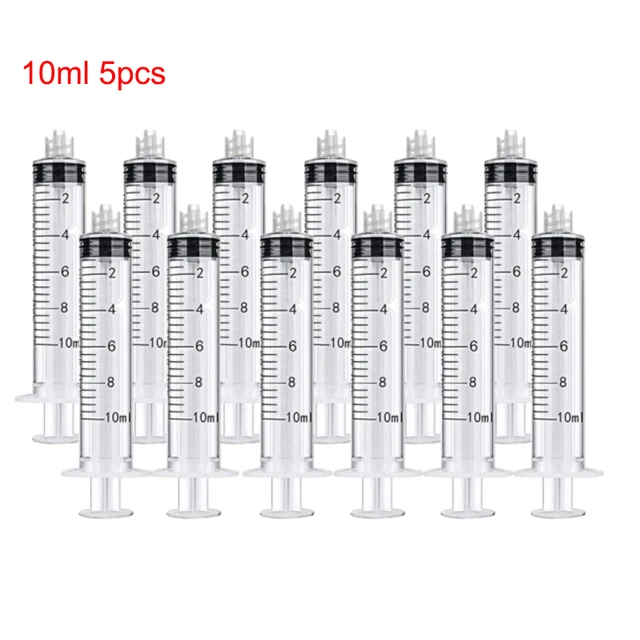 1/5/10pcs Plastic Luer Lock Syringes Hydroponic Measure Perfume Rinse Disposable Sampler Injector For Feed Small Cat Dog Tree Luer 10ml 5pcs