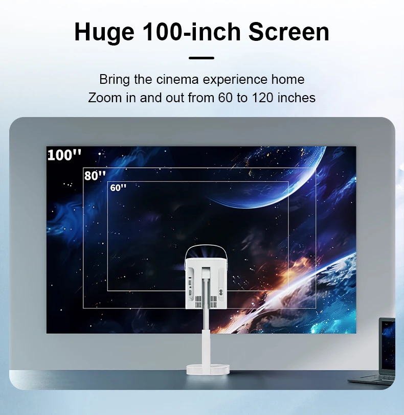 Smart Mini Gimbal Projector 4K Portable with Wifi 6 Bluetooth 5.0 Android 13 Aut