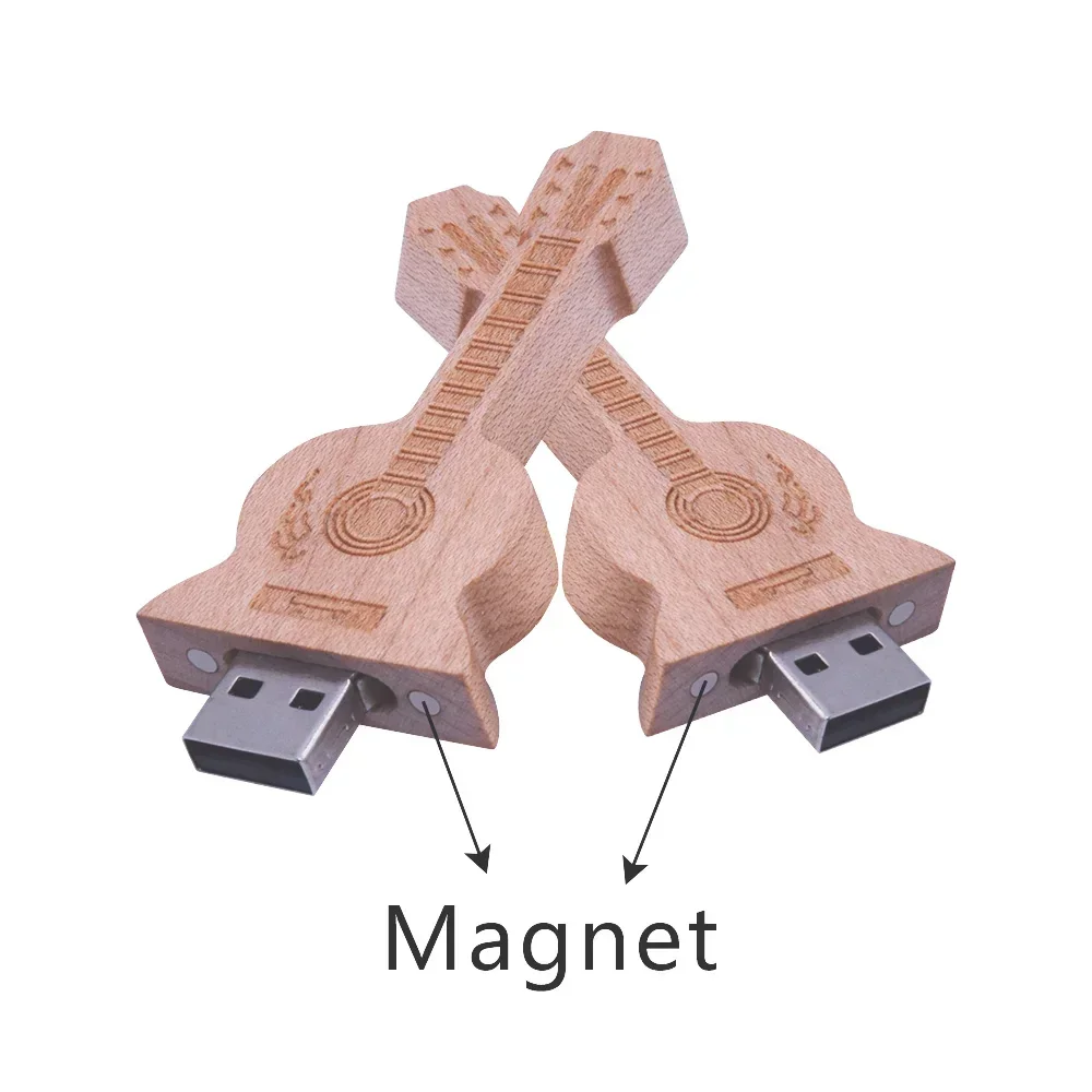 50 개/몫 맞춤형 나무 기타 펜 드라이브 usb 플래시 드라이브 메모리 스틱 pendrive 4GB 16GB 32GB 64GB 128GB Cle usb 무료 로고