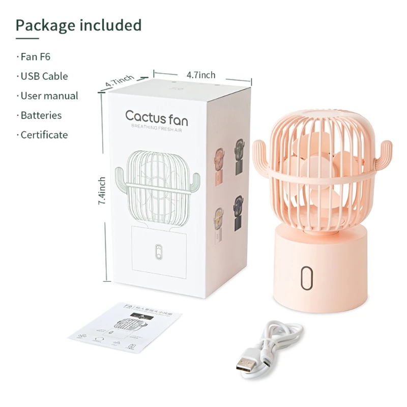 

Portable Shaking Head USB Table Fan Low Noise Handheld Fan Outdoor Personal Cooling Fan Summer Gift for Friends Family