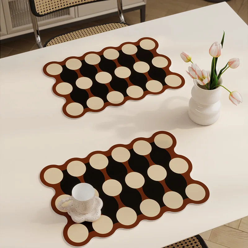 5 PCS Pink Nordic Style Leather Placemat - Anti-Slip, Heat-Resistant Table Mat 30cm x 45cm