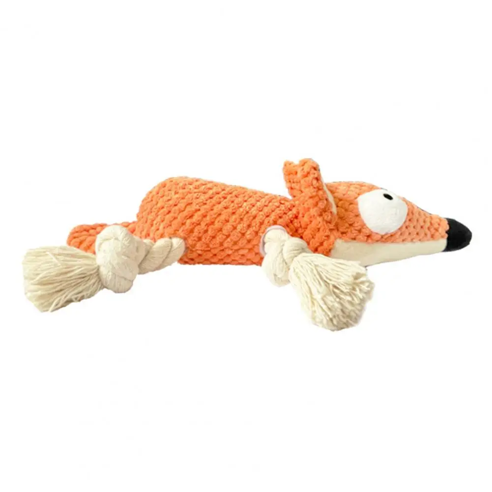 

Dog Toys for Teeth Fox Plush Dog Toy with Built-in Sound for Teeth Bite-resistance Educational Companion Pet Supplies Washable