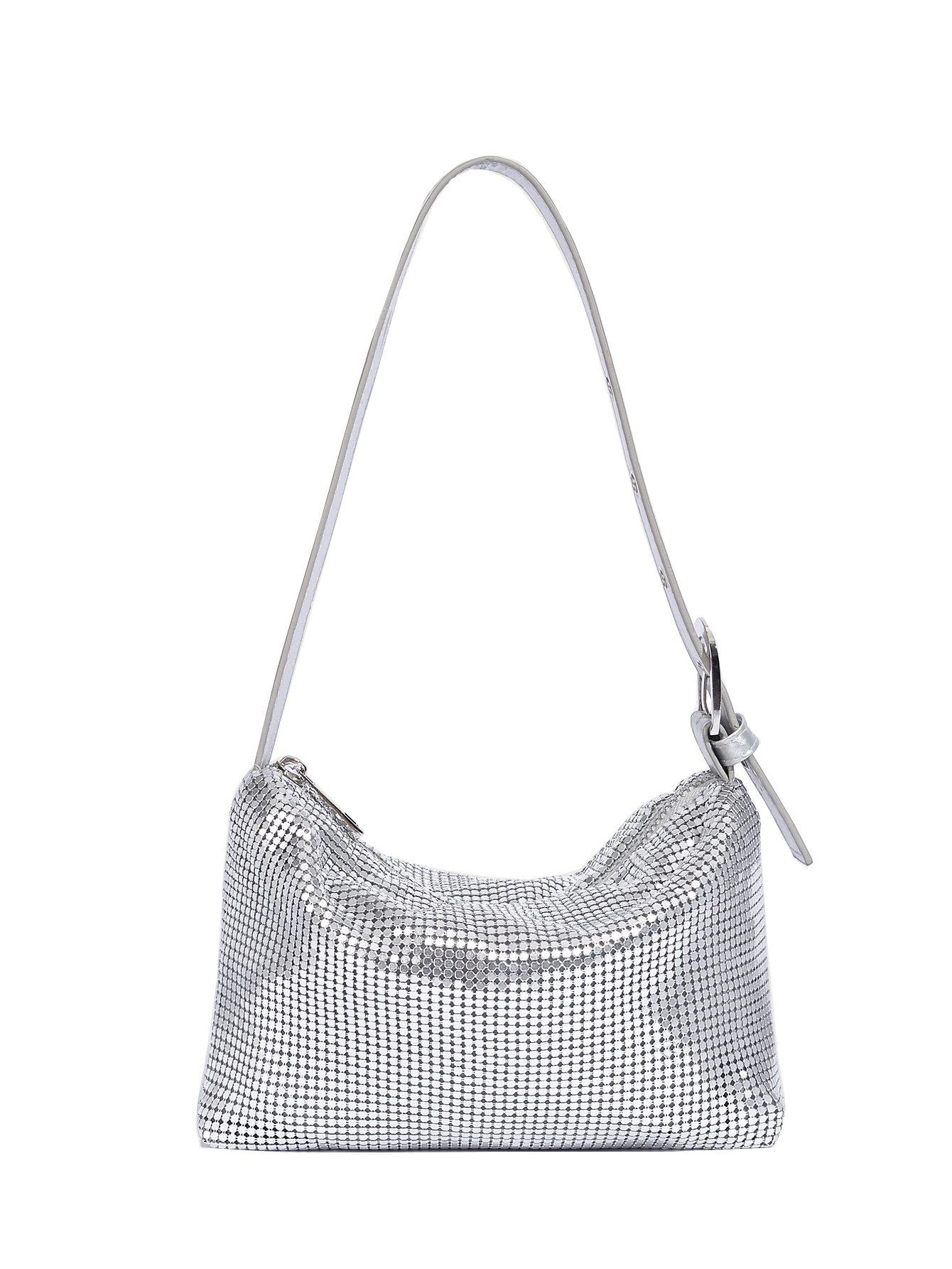 Modische Handtasche Reiß verschluss Umhängetasche mit verstellbarem Pu Schulter gurt lässige weiche Party tasche für Frauen Abend tasche – Detail 15