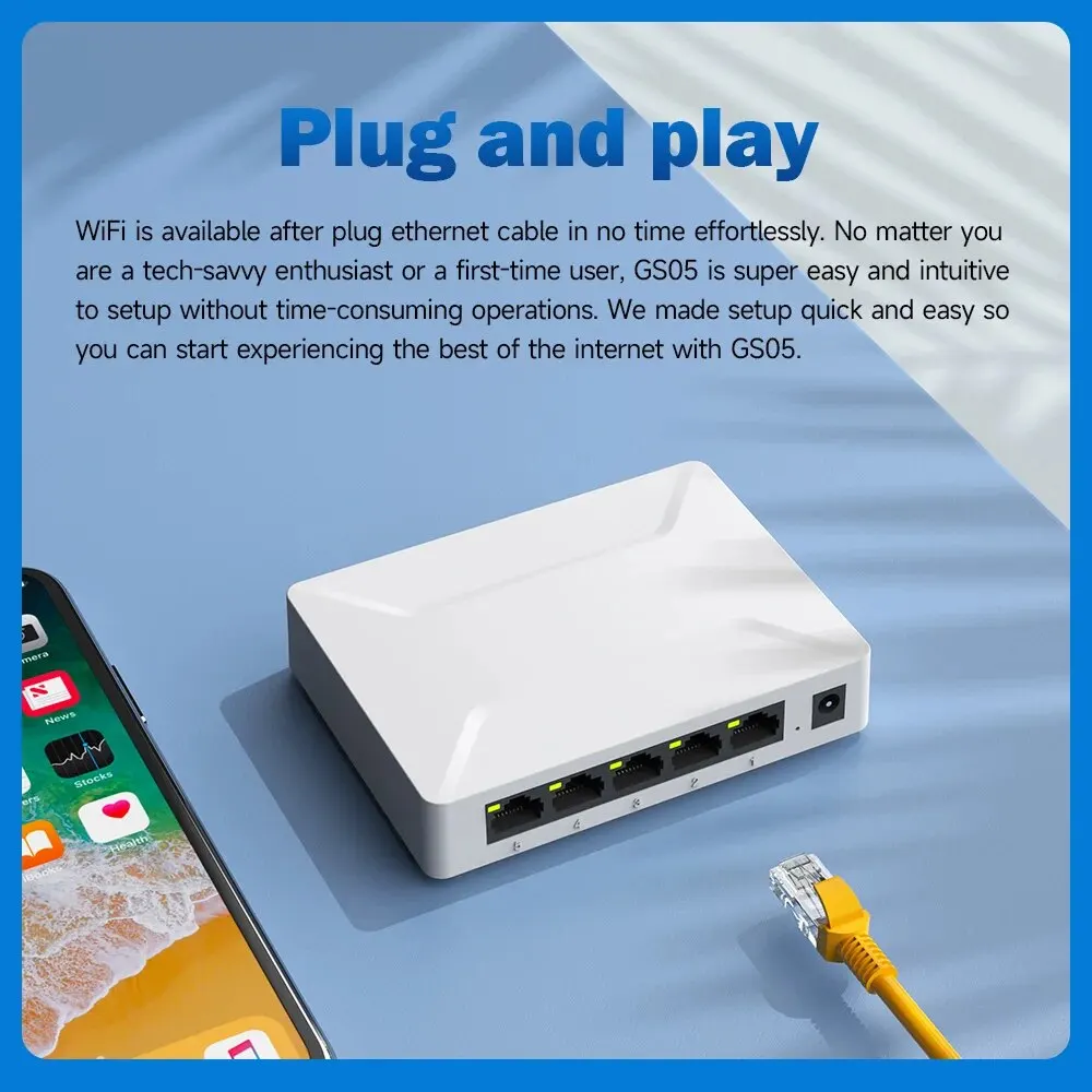 PIX-LINK GS05 기가비트 네트워크 이더넷 스위치 어댑터, 5 포트, 10 100 1000Mbps, 고속 RJ45 이더넷 스위처 LAN 허브