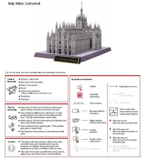 Milan Cathedral Italy World Classic Architecture Building 3D Paper Model