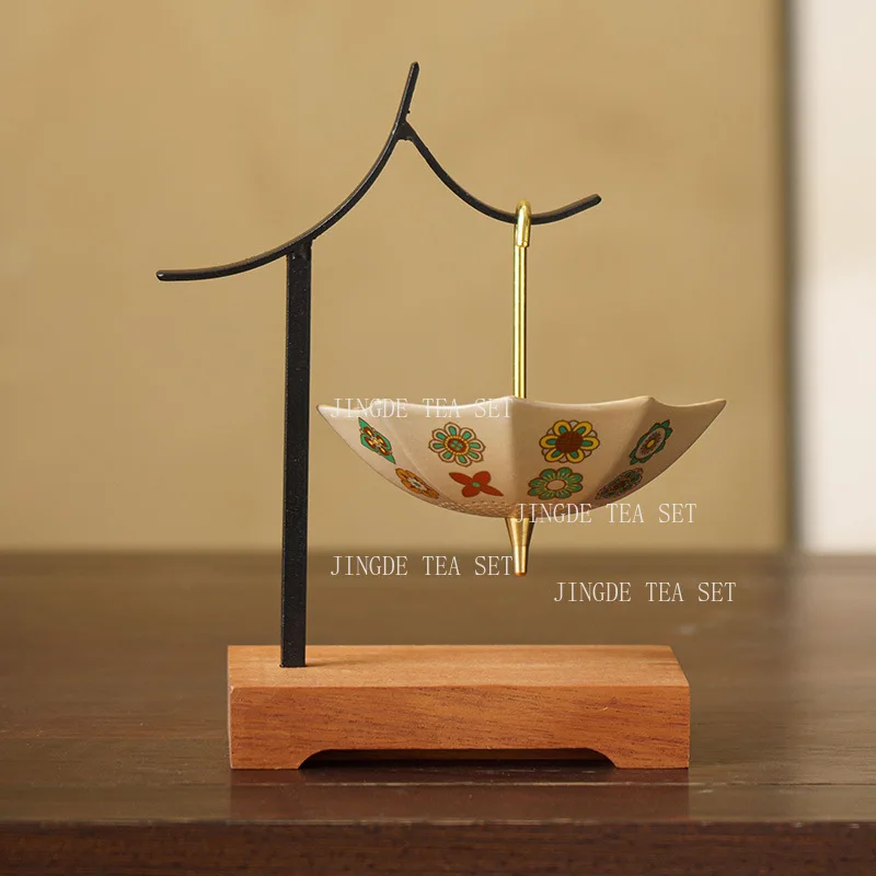 Ceramic Umbrella Tea Filter Set Creative Tea Separation Filter Home Desktop Decoration Ornaments Tea Ceremony Accessories