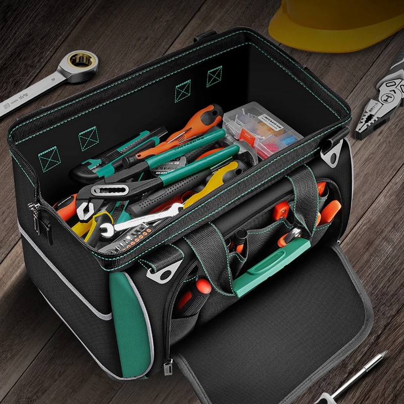 Greener Multifunctional Tool Bag Waterproof Wear Resistant Work Toolkit Electrician Professional 1680D Oxford Cloth Organizer