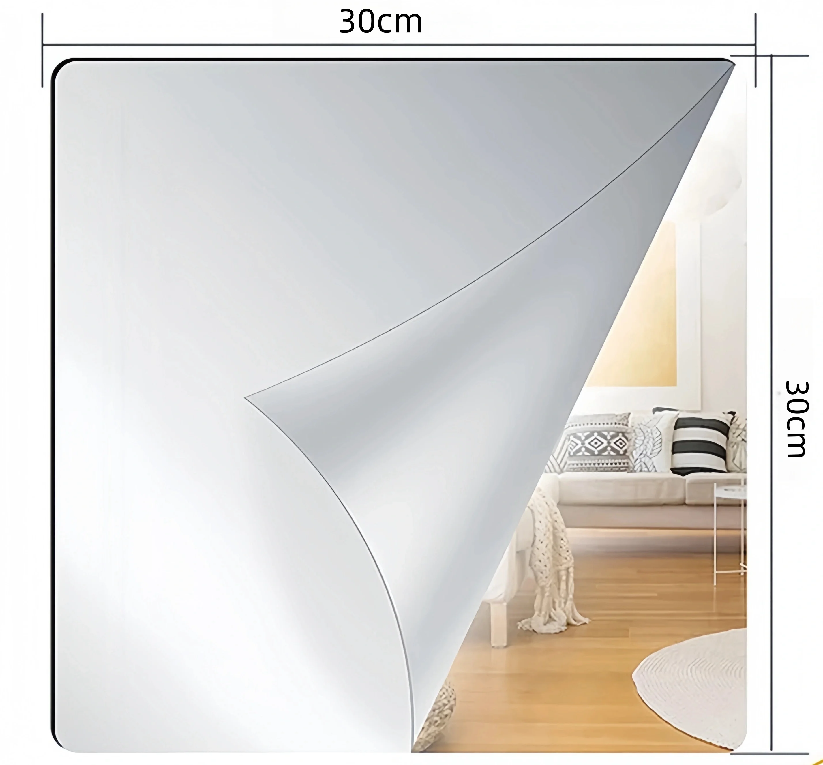 4/8 יחידות אריחי מראה אקריליים ללא מסגרת בקיר זכוכית מונחת על הקיר לדלת חדר כושר חדר שינה סלון, עיצוב הבית