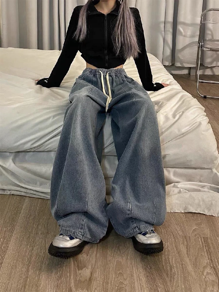 Jean Baggy Jean Fendu Sur Le Cote Jean Baggy Américain Pour Femme