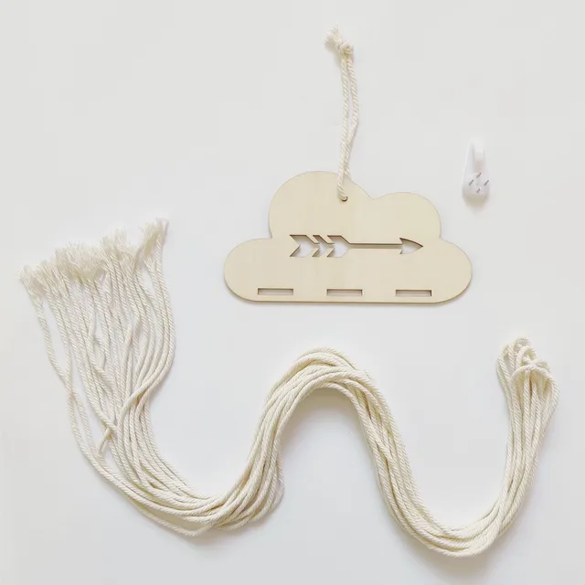 INS Nordic Wooden Cloud Baby Hair Clips Holder Princess Girls Hairpin Hairband Storage Pendant Jewelry Organizer Wall Ornaments B