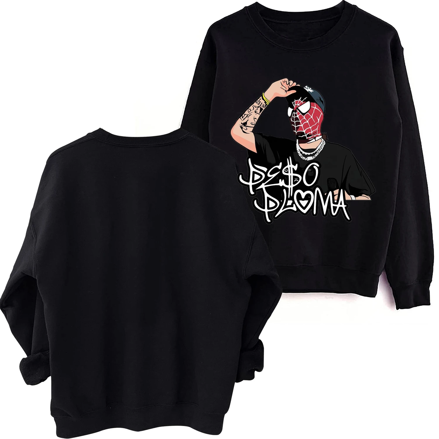 

Peso Pluma Sweatshirt Harajuku Round Neck Long Sleeve Oversized Hoodie Fans Gift