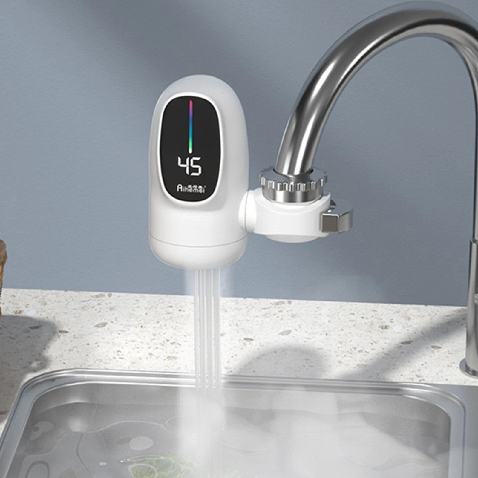 110V Instant Electric Hot Water Faucet Energy Saving Hot Cold Mixer Fast Heating Electric Heater Faucet for Kitchen Bathroom 1