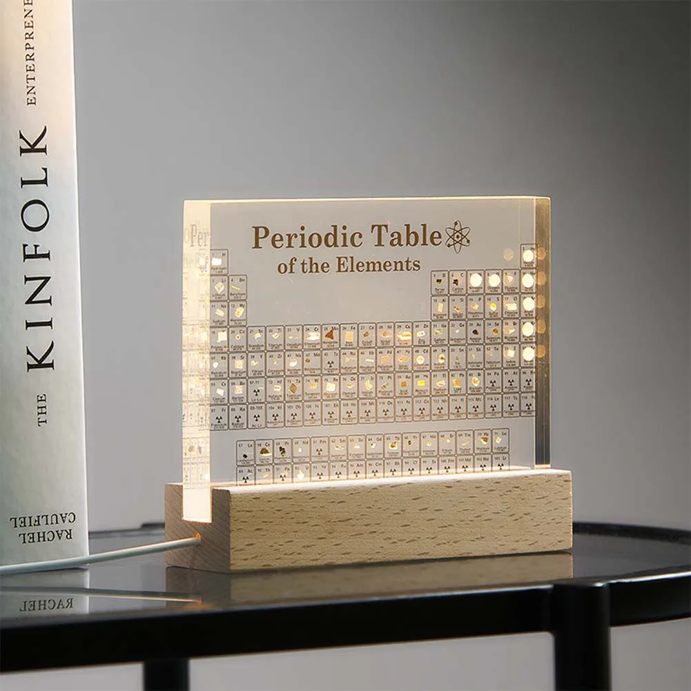 1 Pc/Pack English-Version Enbedded Elements of physical objects Chemical periodic table gift ornaments with Backlight