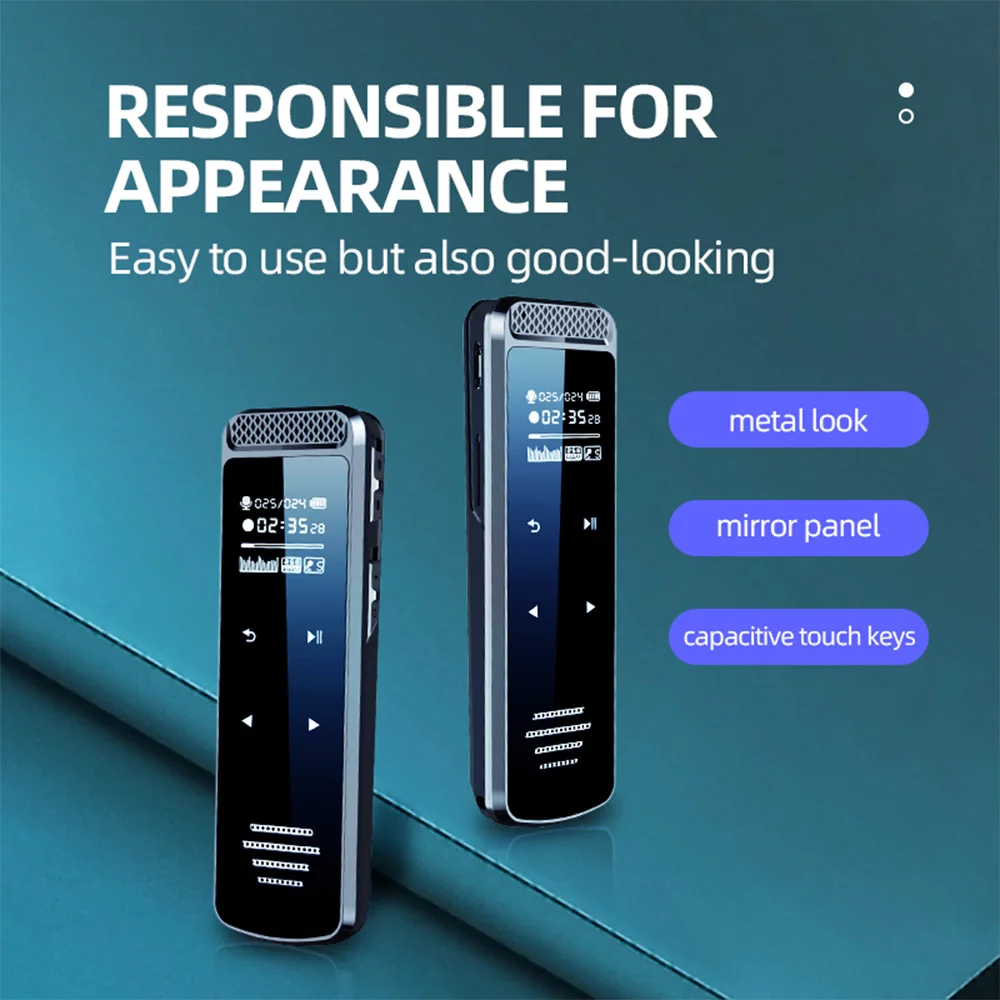 NoiseReductionPortableDigitalVoiceRecorderwithScreenSpeakerActivatedDictaphoneAudio