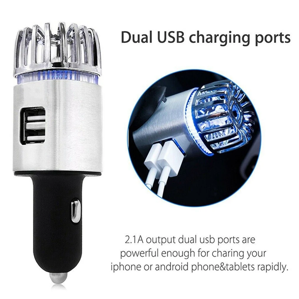 

Новый 2 в 1 Автомобильный 2 USB ионный очиститель свежего воздуха кислородный бар озоновый ионизатор