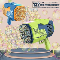 132 Holes Bubble Rocket Kids Toy Electric Bubble Gun with Light Summer Outdoor Party Games Soap Blower Automatic Machine 2