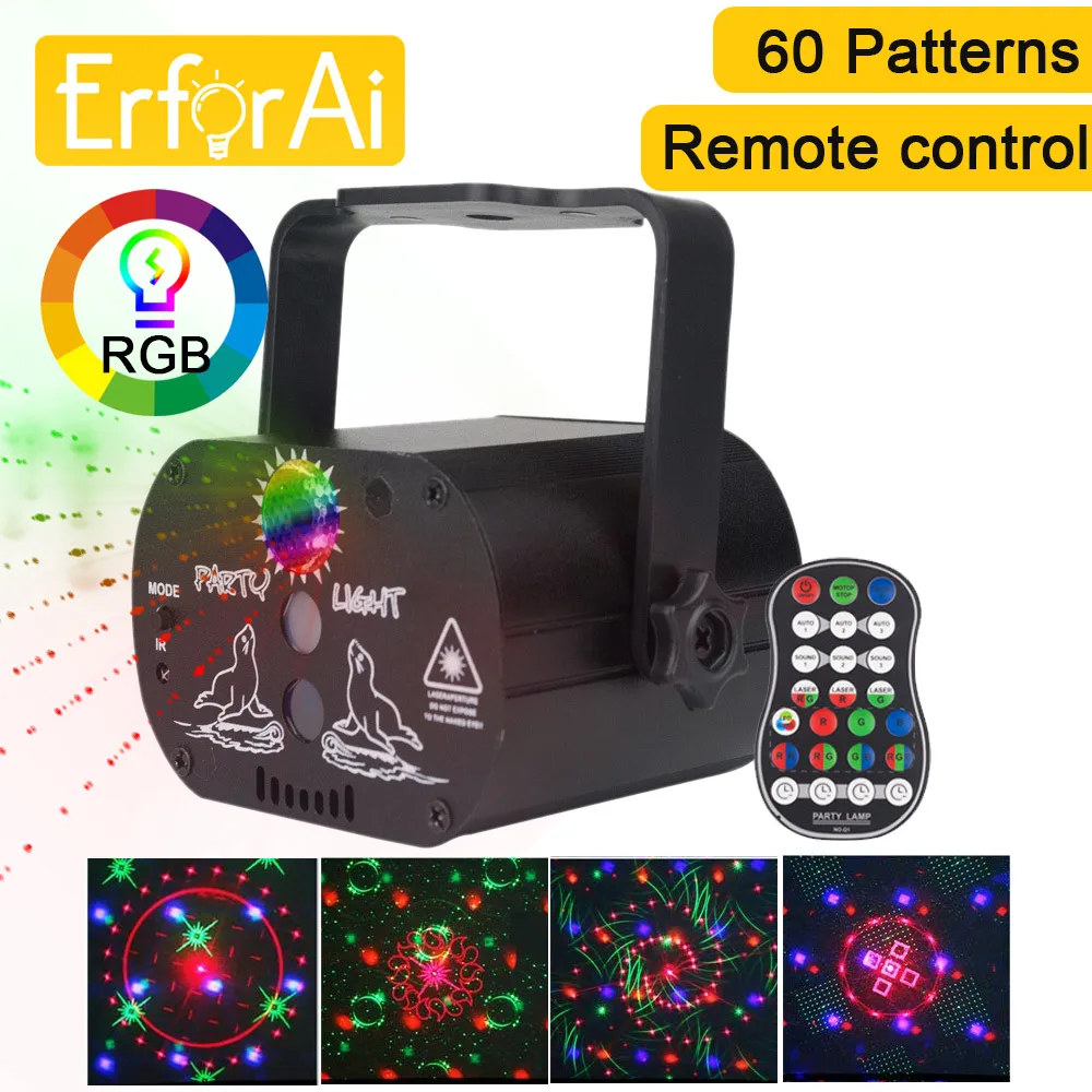 Миниатюрный RGB диско-светильник светодиодный лазерный сценический прожектор с
