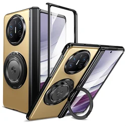 Magsafe 360° Rotating Hinge Phone Case with All - Inclusive Protective Screen Glass for Mate XT (Gold)