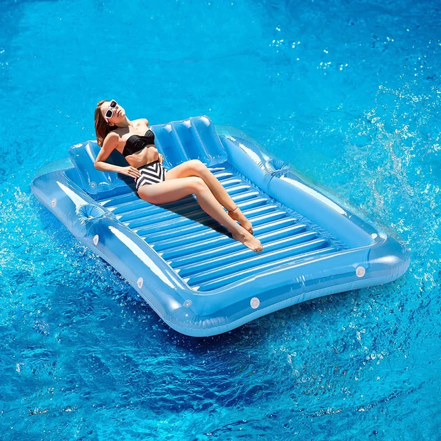 Inflable Flotante colchoneta, 2 Pcs Piscina Agua Colchonetas, Flotante colchoneta  Piscina, 4 en 1 Colchoneta Agua para Piscina, Hamaca Inflable, Playa Salón  de Agua Portátil para Piscina, Jardín : : Juguetes y juegos