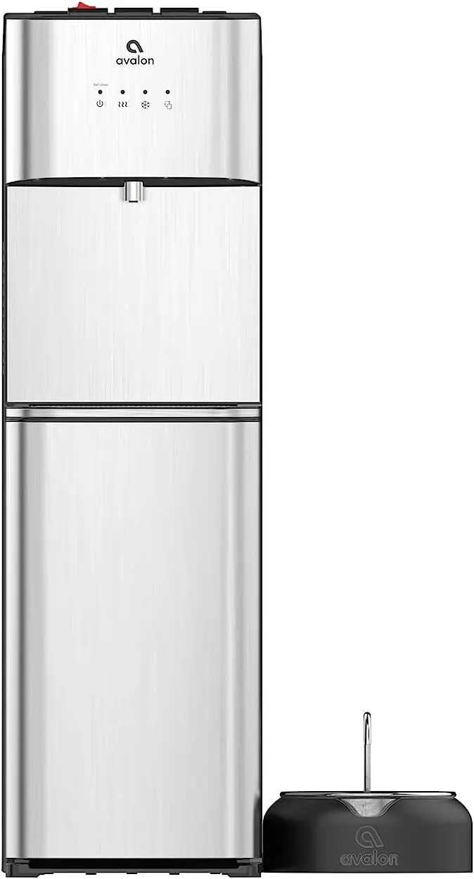 Cleaning Water Cooler Water Dispenser with Pet Bowl- 2 Temperature Settings - Hot & Cold, Durable Stainless Steel Construction, 6