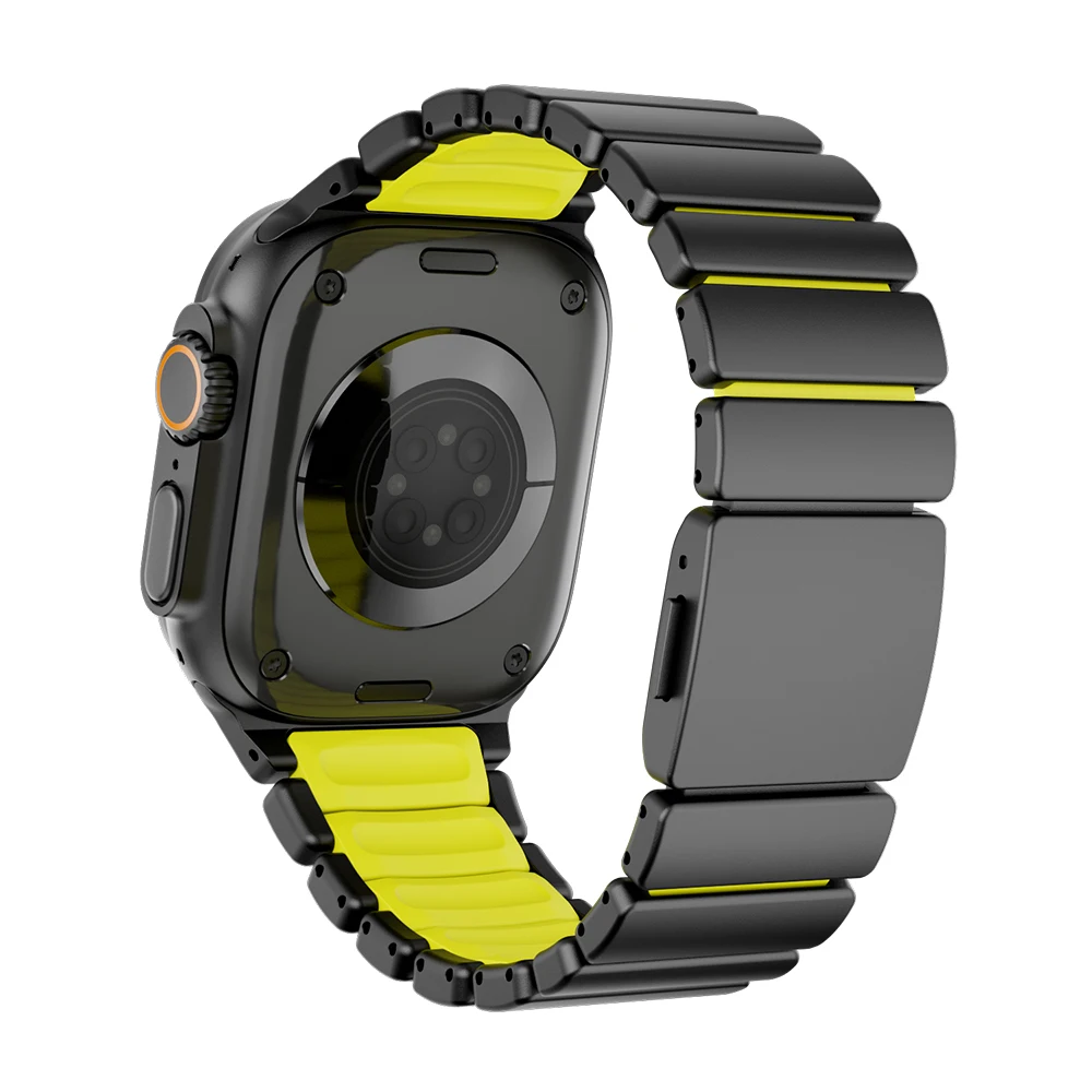 Luxury Titanium Magnetic Watch Strap with Rubber Band Design