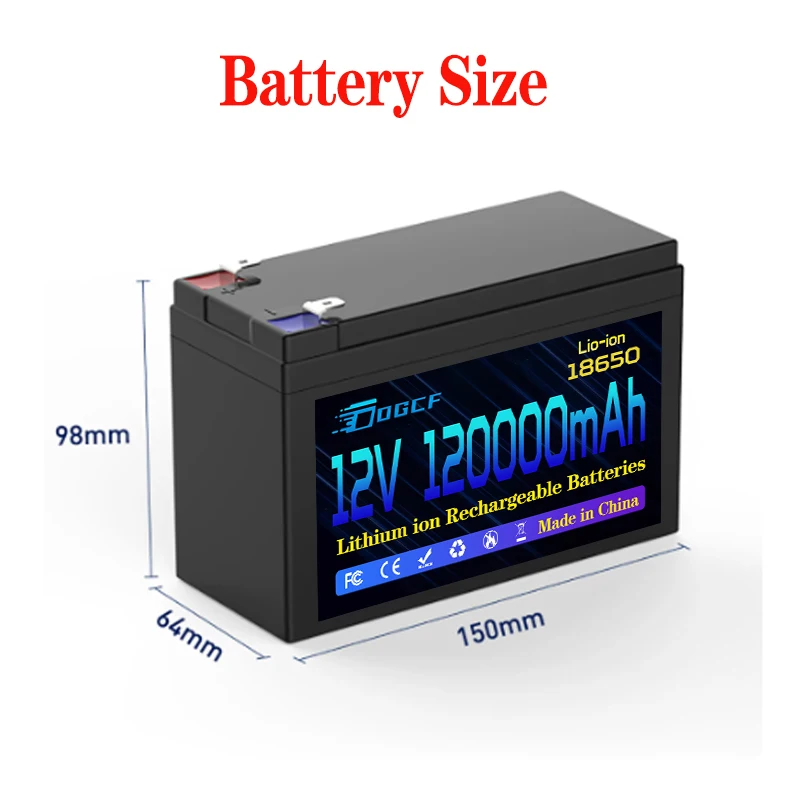🌤️️️ Versione aggiornata 2026 della batteria al litio-ferro-fosfato, campione di vendite, batteria al litio 12V 120Ah portatile ricaricabile - immagine 3