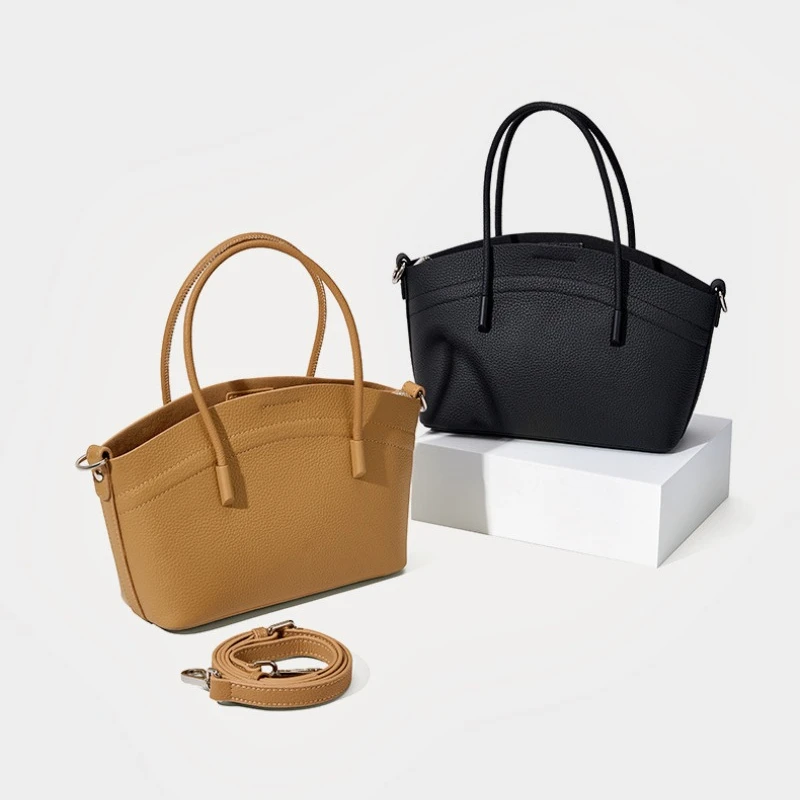 

Head Layer Cowhide Commuter Handbag Casual Large Capacity Leather Single Shoulder Crossbody Designer Luxury Bag 2023 New