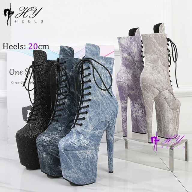 Pole Dance Shoes Women's Sexy Clear Exotic Heels Glitter in Platform -  Milanoo.com