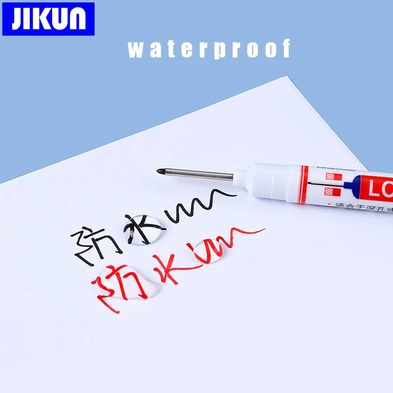 Long Head Oil Markers Pens Waterproof Multi-purpose Deep Hole Metal Thin Marker Pen Green/Red/Black/Blue Ink 4pcs