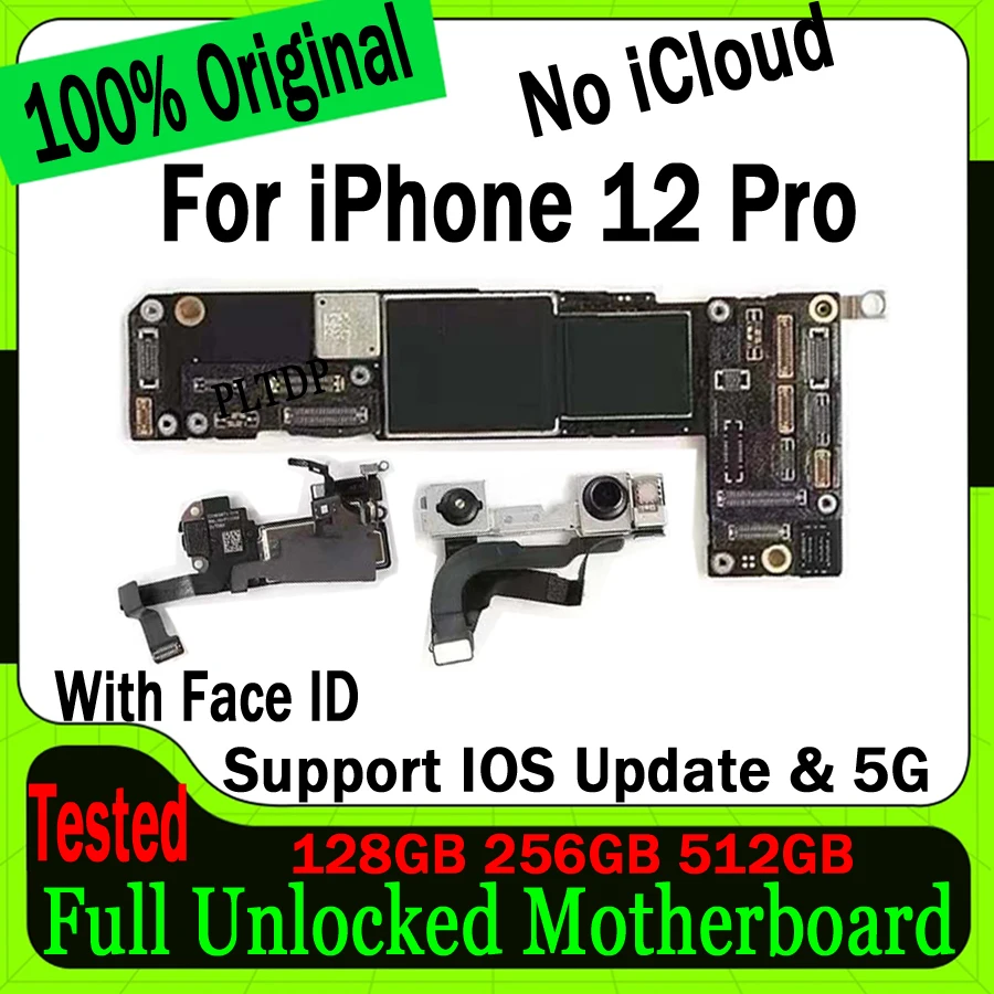 

Support IOS Update&5G Plate For IPhone 12 Pro Motherboard Original Unlocked Free Icloud Logic Board With/No Face ID Mainboard