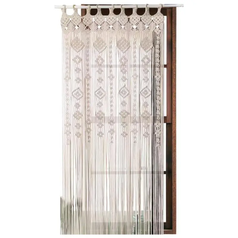 

Bohemian Woven Macrame Window Curtain Wall Hangings Boho Curtain Macrame Doorway Closet Wedding Curtain Decoration Accessories