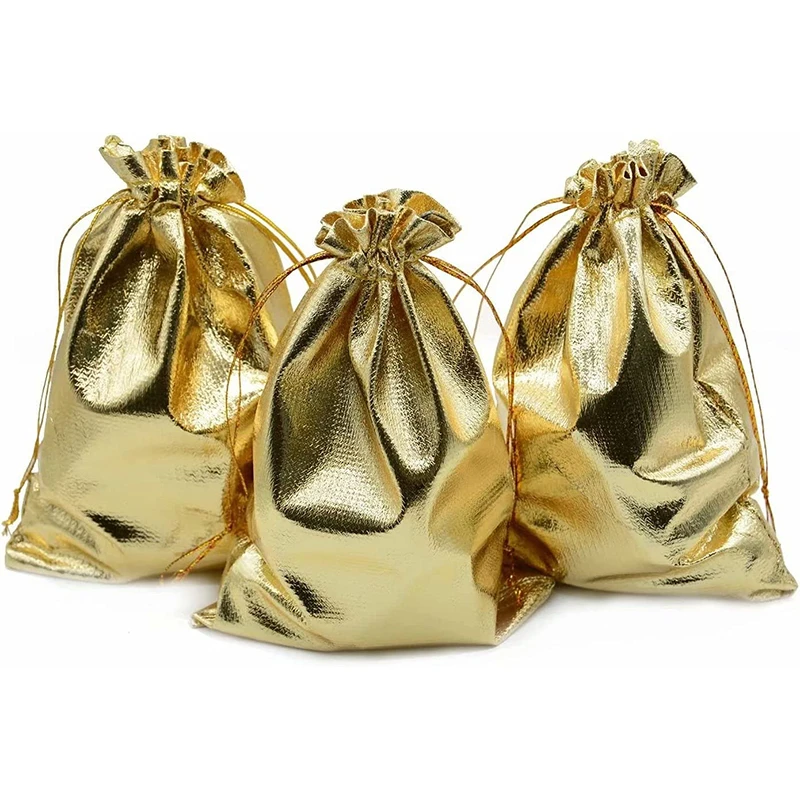 

100/200pcs Reusable Cloth Fabric Shopping Bag For Jewelry Candy Pouch Packaging Drawstring Bundle Pocket Wedding Party Gift Bag