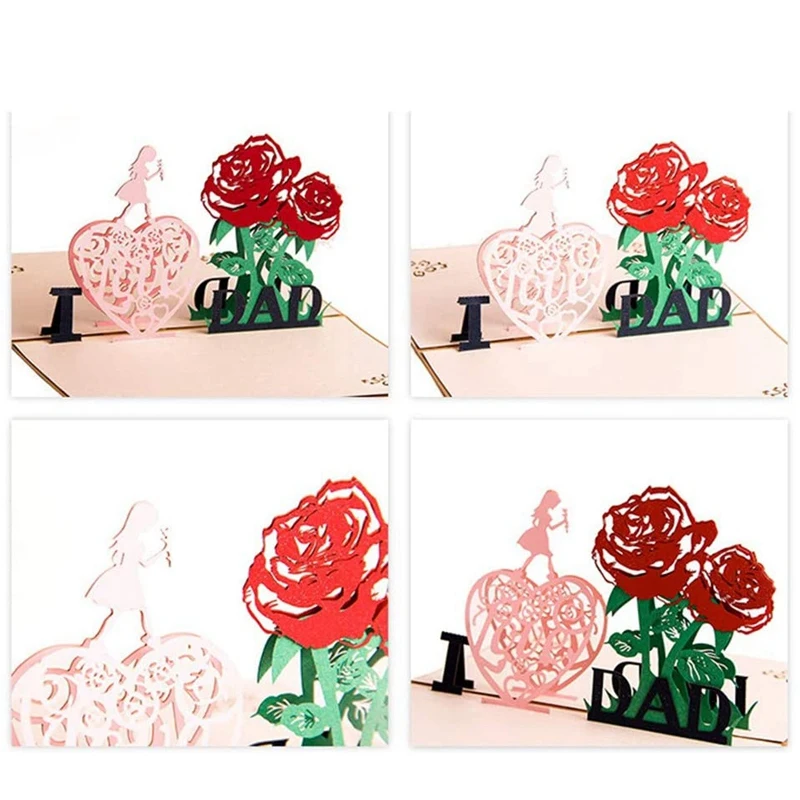 창의적인 수제 할로우 페이퍼 조각 인사 카드, 3D 아버지날 엽서, 아버지 축복 엽서에 적합