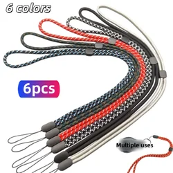 Vibrant 6 - Color Adjustable Neck Lanyard Set for Keys, Pens, & ID Holders (Black)
