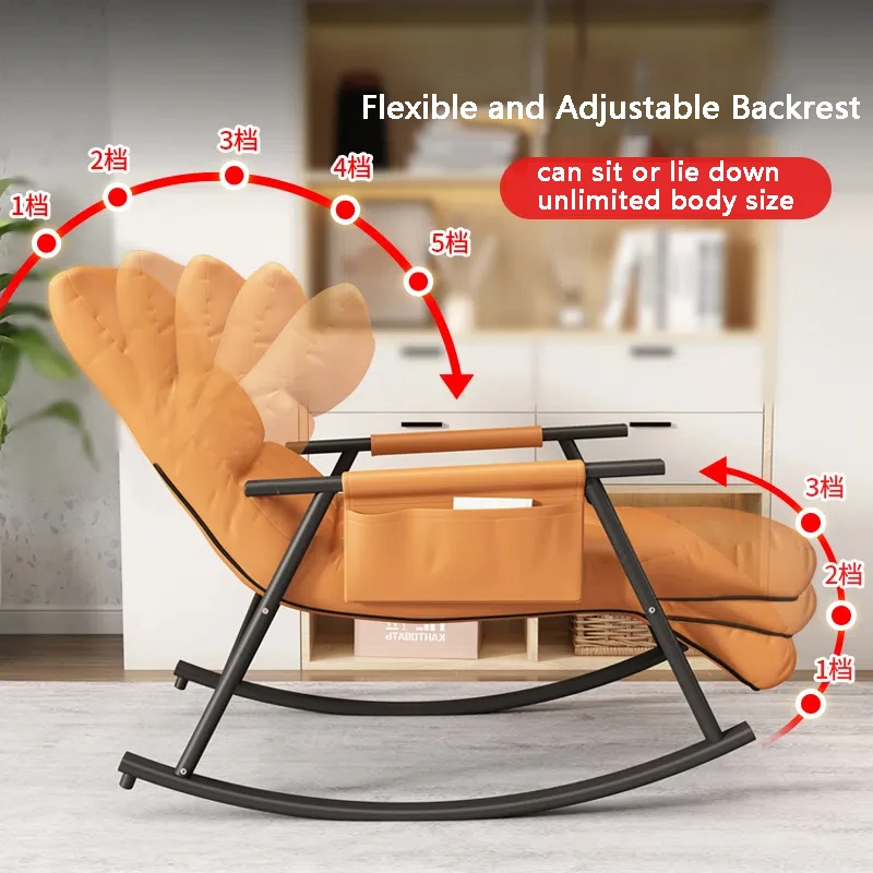 Nordic Lazy Sofas Rocking Chairs Living Room Furniture Technical Fabric Waterproof Modern Simple Bedroom Relaxing Lounge Chairs
